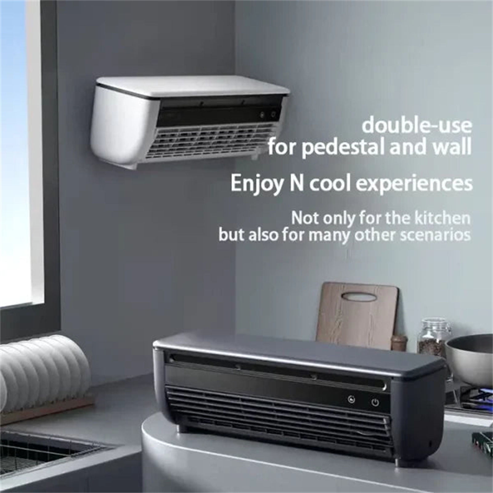 Wireless Charging Conditioner Portable Air Conditioners, Rechargeable Mini Air Conditioner Personal Air Cooler with 3 Speeds, Small Desk Air Conditioner for Bedroom, Office, Outdoor