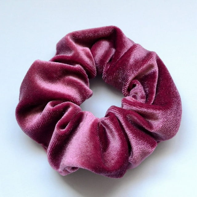 Élastiques en Velours Roses Chouchous Doux Bandeaux Attaches Cheveux Accessoires Cheveux Filles, Femmes (2 Pcs), Rose Rouge 2 Pcs