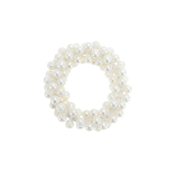 Vocoste 1 Pc Fashion Faux Pearls Hair Elastic Band White