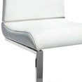 thumbnail image 4 of Benjara Jon 22 Inch Dining Chair, Set of 2, Cantilever Steel, Vegan Leather, White, 4 of 6