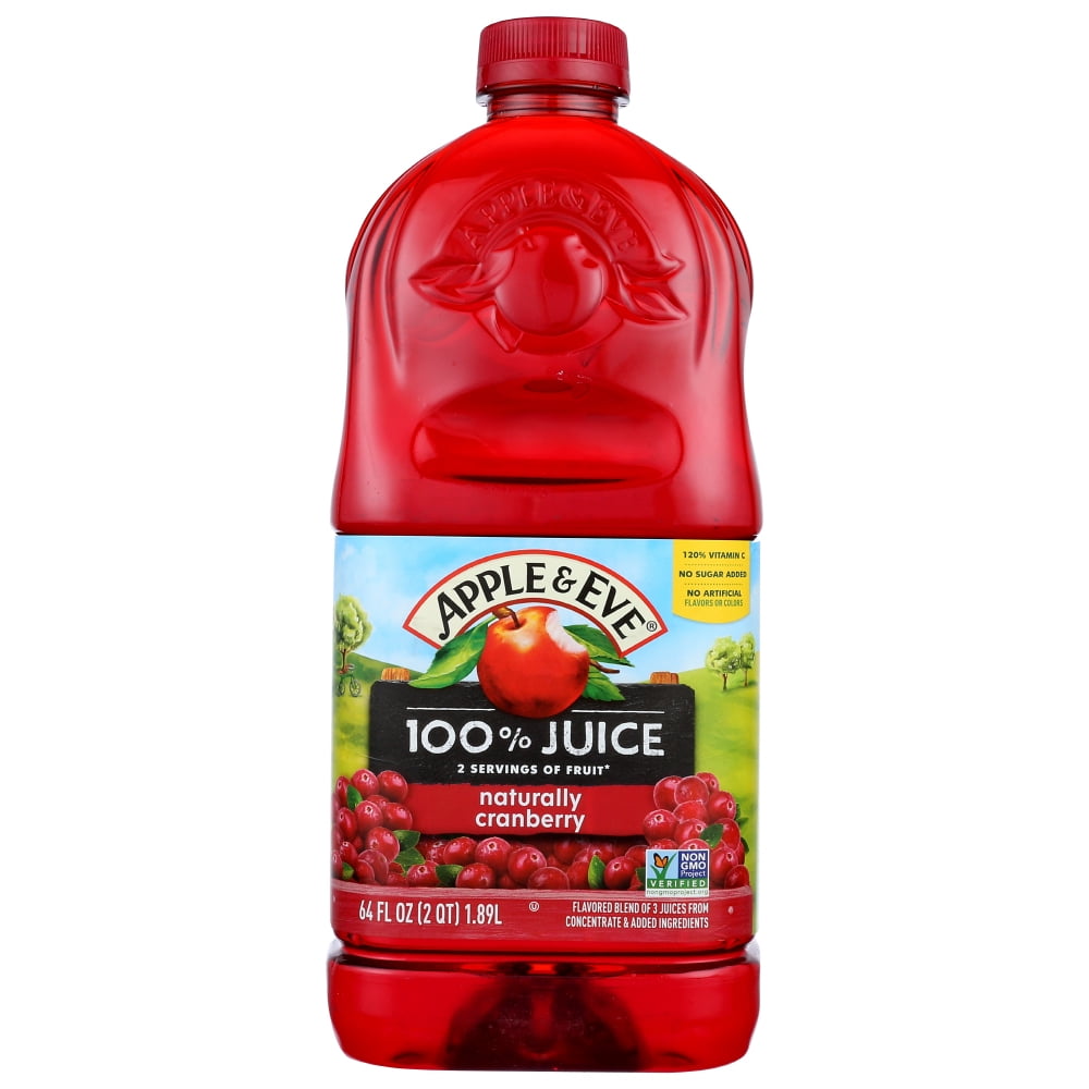 Apple And Eve 100 Percent Juice Naturally Cranberry Juice, 64 Fl Oz