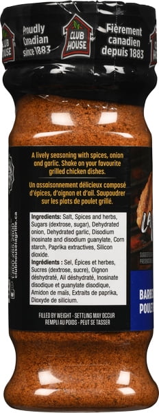 Club House La Grille Barbecue Chicken Seasoning, 203 g