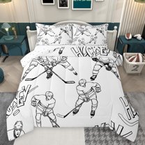 Castle Fairy Ice Hockey Gaming Bedding Comforter Set 2pcs for Female Men Women,Ball Gamer Twin Comforter Sets Microfiber,Sport Game Breathable Bedding Set,Luxury Bedroom Decor,Reversible