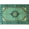 thumbnail image 1 of Ahgly Company Machine Washable Indoor Rectangle Persian Turquoise Blue Traditional Area Rugs, 5' x 8', 1 of 4
