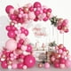 thumbnail image 1 of Conjunto de corona de globo rosa, arco de globo rosa relleno, diferentes tamaños, globo de látex, decoración de fiesta de cumpleaños de princesa de boda, 1 of 7