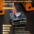 thumbnail image 5 of XY-D100H DC 9-24V/5A 100W+100W Amplificador de Potencia de Audio Digital Módulo Amplificador de Tarjeta de Sonido USB AUX Estéreo Bluetooth 5.1, 5 of 5