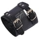 thumbnail image 4 of Brazalete de puño ancho estilo steampunk con diseño de guantelete para motociclista. Negro A, 4 of 9