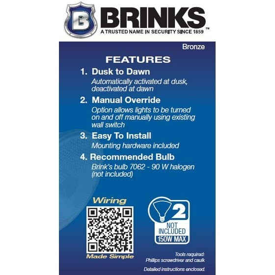 brinks dusk to dawn activated flood security light bronze walmartcom