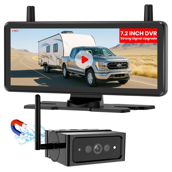 Cámara de respaldo inalámbrica AUTO-VOX Monitor DVR 1080P de 7.2 pulgadas
