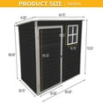 thumbnail image 3 of 5x3ft Resin Outdoor Storage Shed Kit, Tool Shed Storage House with Side Window, Lockable Door, Heavy Duty Storage House with Air Vent, UV & Waterproof Tool Sheds for Garden Backyard Lawn, 3 of 7