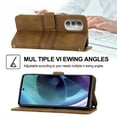 thumbnail image 4 of Feishell Moto G51 5G Case with Credit Cards Holder, Wallet Magnetic Crossbody Shoulder Strap Flip Stand Purse Premium PU Leather Cover for Motorola Moto G51 5G 6.8 inch, Brown, 4 of 6