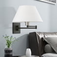 thumbnail image 3 of 40039-04 Livex Lighting 1 Light Swing Arm Wall Sconce-Black/Brushed Nickel Finish, 3 of 9