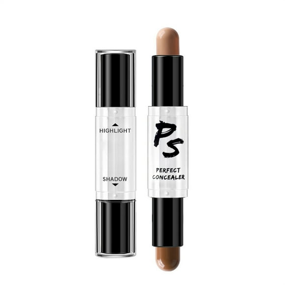 Foundation Concealer Makeup Face Highlighters Double Head Highlight Stick Cosmetics 3D Face Make up 2 in 1 Highlighters for Highlight Clavicle Face Shaping