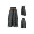 thumbnail image 6 of Women 's Fairy Grunge Midi Skirts, Vintage Stripes Print Boho High Waist A-Line Long Skirt Beachwear 90s E-Girls Streetwear, 6 of 8