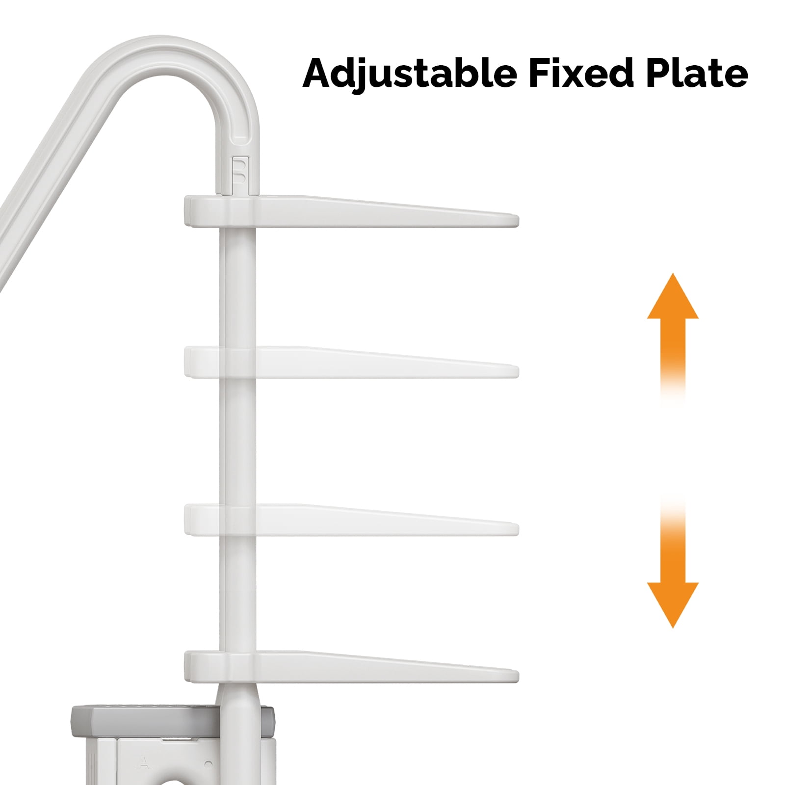 Zimtown 4-Step Above Ground Pool Ladder, Gray Plastic Entry Steps for Easy Pool Access
