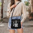 thumbnail image 5 of LedBack Skull Printed Crossbody Hobo Bag Womens Crossbody Purse Satchel Messenger Bag Anti-Theft Leather Satchel Purse Cross Body Handbag for Party, Black, 5 of 7