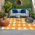 thumbnail image 2 of Orange Plaid Outdoor Rug for Patio/Deck/Porch, Non-Slip Large Area Rug 4 x 6 Ft, Watercolor Grid Checker Gingham Farmhouse Indoor Outdoor Rugs Washable Area Rugs, Reversible Camping Rug Carpet Runner, 2 of 8