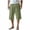Green, variant on Bosfbaoi Men's Cargo Shorts Casual Twill Elastic 3/4 Capri Pants Below Knee Long Shorts with Pockets