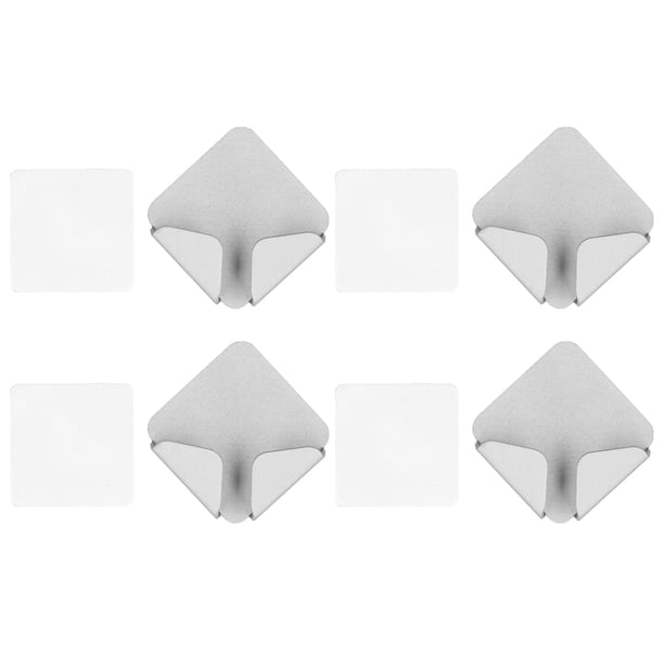 Soporte para enchufe de alimentación sin perforaciones, organizador de cables de alimentación montado en la pared, soporte para estante para el hogar, 4 Uds., gris