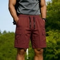 thumbnail image 6 of Mens Cargo Shorts Plus Size Drawstring Elastic Waist Straight Leg Multi Pockets Summer Outdoor Hiking Beach Shorts S-4XL, 6 of 8