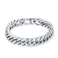 thumbnail image 1 of Pulsera de cadenas cubanas PROSTEEL de plata para hombre 8 mm pulsera gruesa de acero inoxidable 23cm/9', 1 of 7