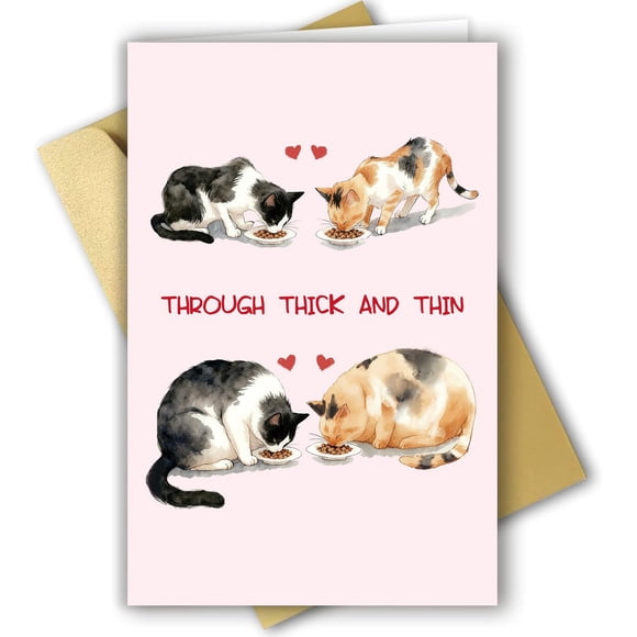 Tarjeta de felicitación RPJIEKINXU Gato divertido aniversario 20,5 x 13,5 cm