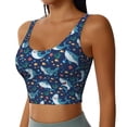 thumbnail image 2 of Fotbe Sea Sharks Sujetador Deportivo Largo sin Aros para Mujer con Almohadillas y Soporte Medio, Transpirable y Absorbente, Camiseta Tipo Chaleco o Tank Top-Medium, 2 of 8