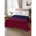 thumbnail image 3 of Queen Flat Sheet Only Burgundy Red Gradient Ombre Soft Microfiber Cooling Bedding Sheets Dark Maroon Shadow Flat Bed Sheet, 3 of 9