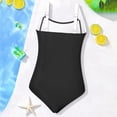 thumbnail image 4 of REDARER Girls One Piece Swimsuit Color Block Ruched Tummy Control Bathing Suit for Big Kid Beach Pool Party,11-12Y, 4 of 4