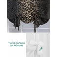 thumbnail image 3 of Leopard Print Tie Up Curtains for Windows 45 Inch Length Balloon Curtains Kitchen Adjustable Balloon Window Shade Chic Abstract Black Brown Animals Texture Tie Up Bathroom Curtain Window 42"x45", 3 of 6