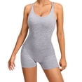 thumbnail image 2 of LEBONYARD Womens Shorts$5,Women's Shorts with Fun Prints,,Women's Sexy Backless Fashion Tight Fitting Casual Hollow Fitness Yoga Jumpsuit Shorts Jumpsuit Shorts, 2 of 7