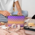 thumbnail image 2 of Toiletry Bag, purple orange fish scale Leather Waterproof Travel Makeup Cosmetic Bag Organizer, Large Capacity Toiletry Bag for Travel Size Toiletries, Skin Care Bag for Women, 2 of 8