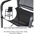 thumbnail image 6 of Counter Height Bar Stool All Weather Patio Furniture with Quick-Dry Textilene Fabric, 2 PCS Set (Black), 6 of 8