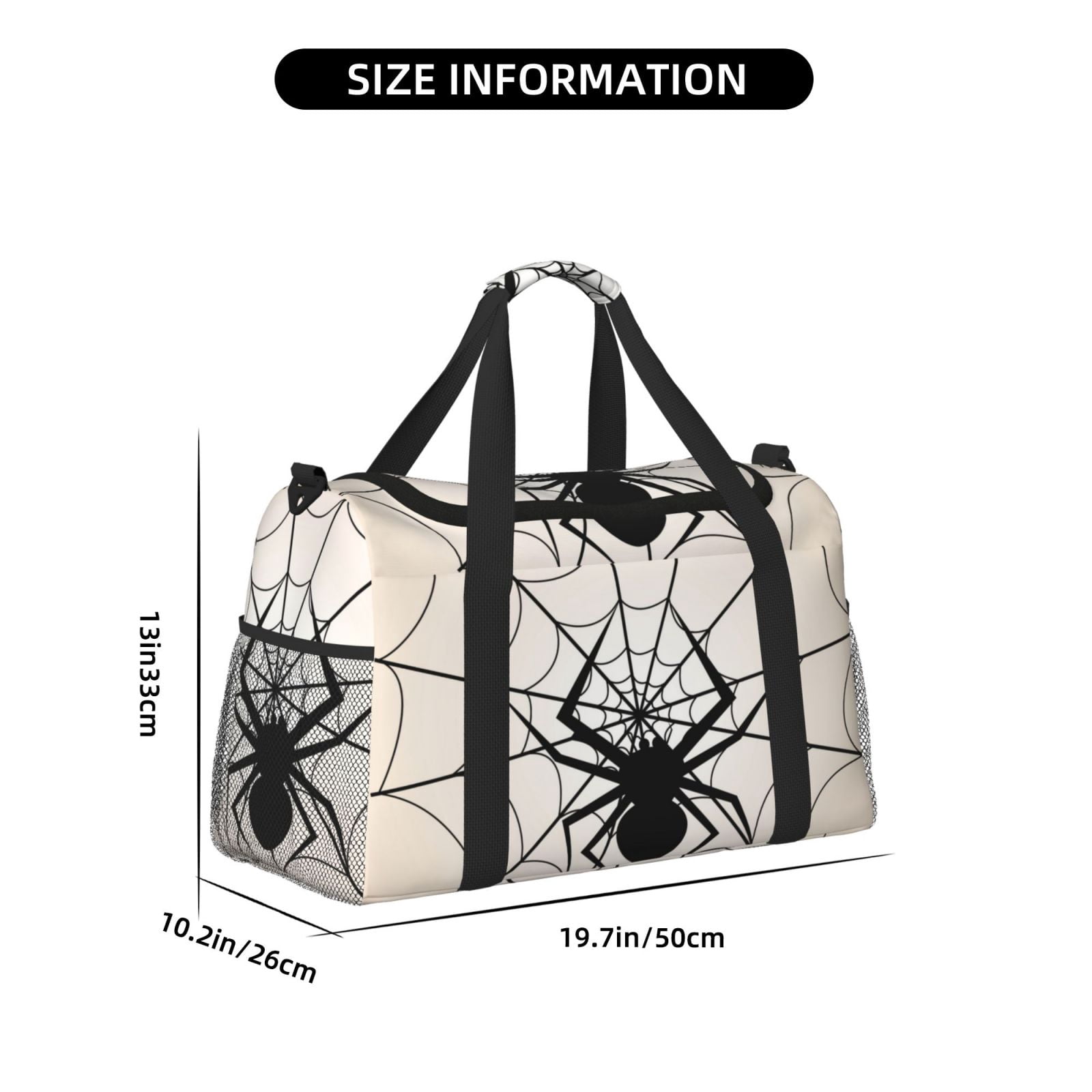 Fuzoiu Spiders On The Web 1 Print Travel Duffle Bag,Carry On Tote Bags,Duffel Bag,Sport Gym Bag, Hospital Bag for Labor and Delivery, Overnight Bag,Luggage Bag