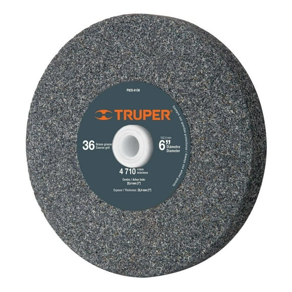 Piedra Para Esmeril 6 X 1 Oxido De Aluminio Grano 36 Truper PIES-6136