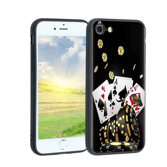 Cards-Casino-86 Phone Case, Degined for iPhone SE 2020 Case Men Women, Flexible Silicone Shockproof Case for iPhone SE 2020