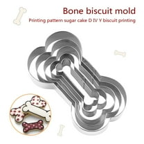 Huayishang Dessert Mold Baking Dog Bone Biscuit Mold Stainless Steel 5-Piece Bone Mold Diy Cartoon Cake Mold Biscuit Mold, Kitchen Essentials Clearance Sale Silver