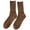 Coffee, variant on Women's Solid Color Knit Thermal Socks, Loose Cotton Socks for Winter Warmth, Fashionable Long Socks for Casual and Daily Wear, Breathable and Comfortable for Cold Weather Layering - JN