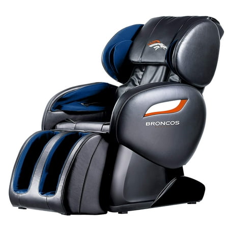 NFL Denver Electric Full Body Shiatsu Massage Chair Foot Roller Zero Gravity w/Heat