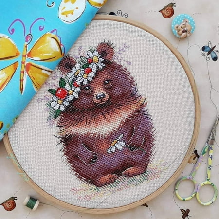 UPC: 4627128730822 | Cross-Stitch Kit Easter Guest SM-228 Needlework MP Studia Brown Animal Flower