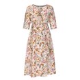 thumbnail image 4 of Dezsed Women's Summer T Shirt Dresses Casual Round Neck Half Sleeve Floral Printed Dresses with Pocket, 4 of 8