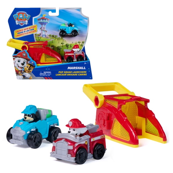 PAW Patrol Marshall Pup Squad Launchers with Rex Vehicle 2-Pack