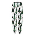 thumbnail image 4 of Women Pants Christmas Printed Bottom Sweatpants Pockets High Waist Sporty Gym Fit Jogger Pants Long Trousers Ladies Work Leggings, 4 of 5