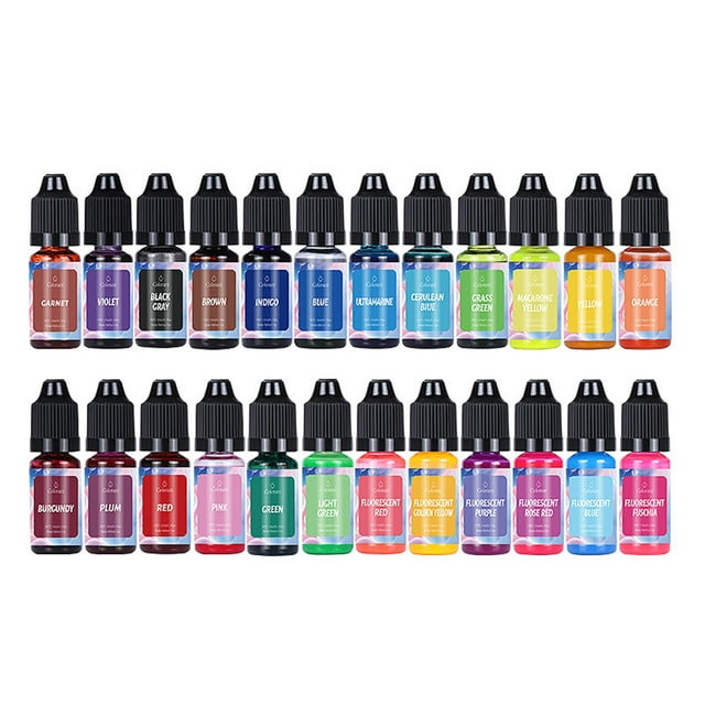 Tinte líquido para velas, suministros para velas hechas a mano, colorante para velas, 10 ml 24 colores