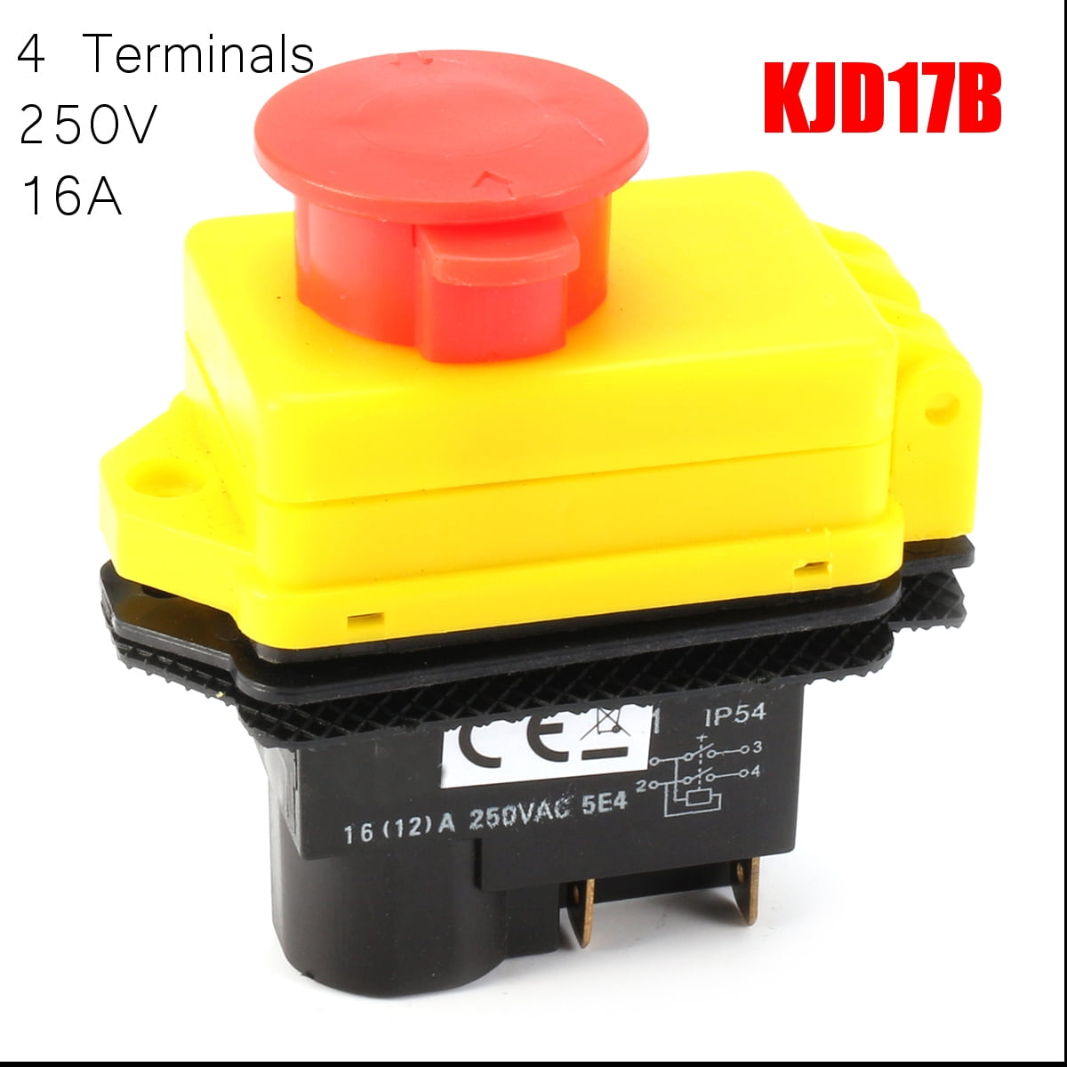 ExcLent 230V Ip55 Kjd17 Gf 4 Pin Start Stop On Off Interruttore Di Rilascio Volt Adatto P Er Macchine Da Officina - Foto 2