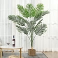 thumbnail image 4 of DR.Planzen 6ft Artificial Palm Tree Indoor Plant Tall Fake Tropical Paradise Palm Tree in Pot, Faux Areca Palm Tree for Home Office Living Room Bedroom Farmhouse Modern Decor, 4 of 6
