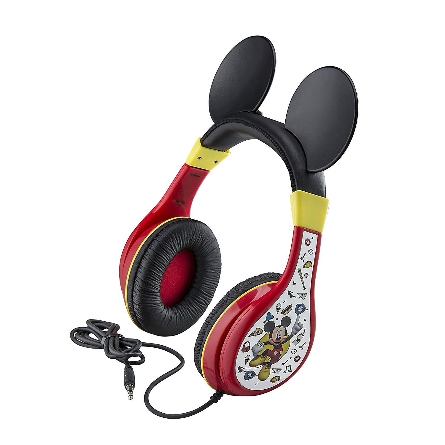 Mickey Mouse Kids Headphones for Kids Adjustable Stereo Tangle-Free 3.5mm Jack Wired Cord On Ear Headset for Children Parental Volume Control Safe Perfect for School Home and Travel