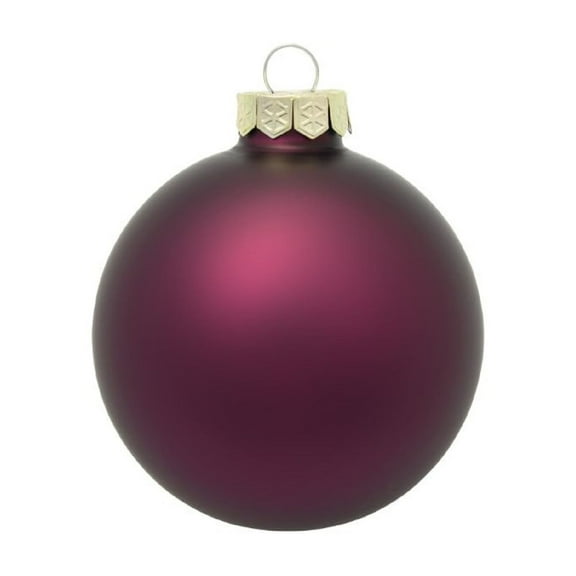 Whitehurst Small Matte Finish Glass Christmas Ball Ornaments - 2" (50mm) - Purple - 28ct
