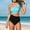Sky Blue, variant on QUNYINEY 2 Piece Womens Bikini Swimsuits Colorblock High Waisted Standard Straps Bathing Suits Triangle One Shoulder Women Swimsuit Sets