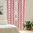 thumbnail image 2 of Ambesonne Pink Floral Curtains, Delicate Strokes Swirls, Pair of 28"x63", Pearl Dark Pink, 2 of 5